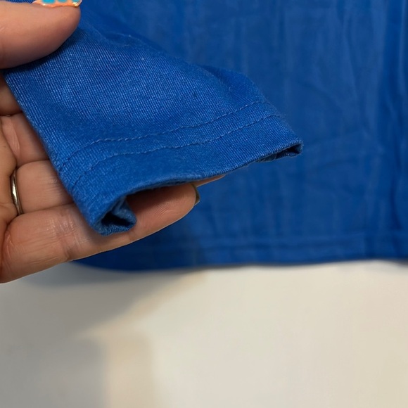 Vibrant Blue Long Sleeve Tees with Graphic Design - Picture 6 of 8